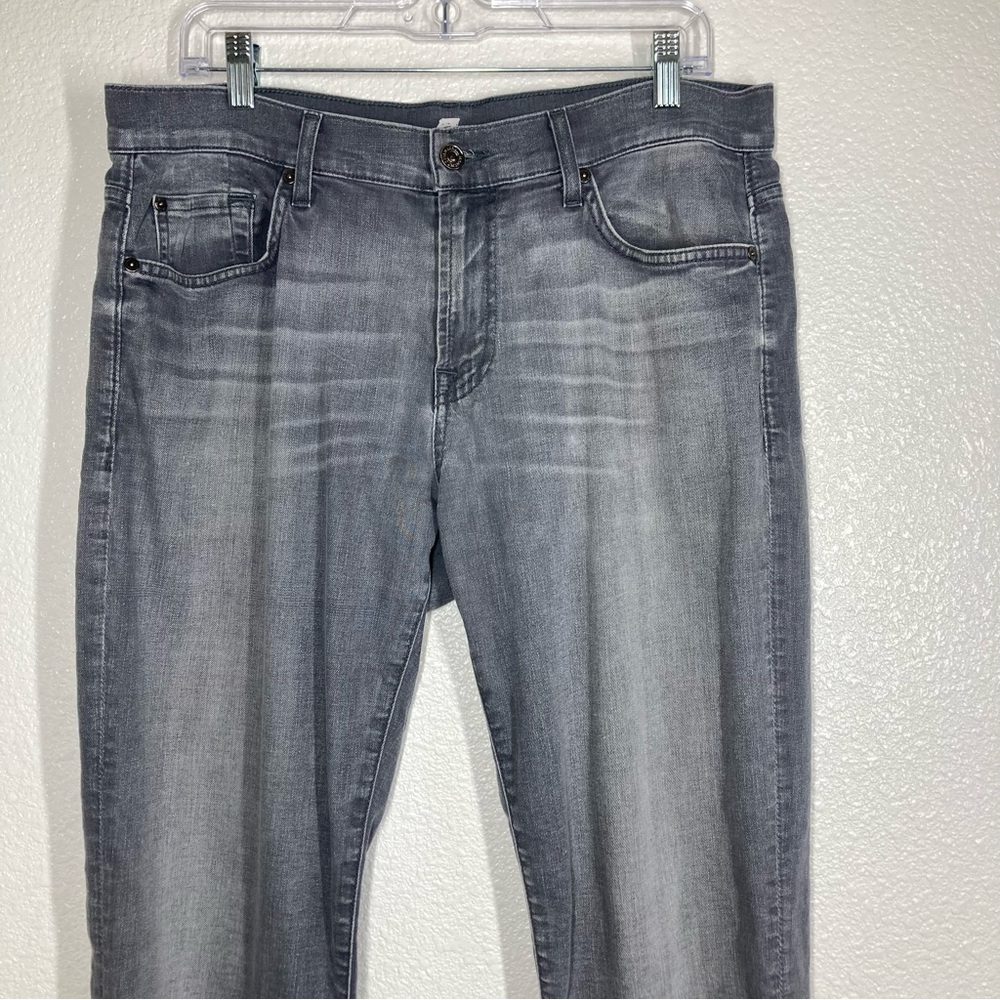 7 For All Mankind Slimmy Slim Fit Jeans Mens 34 In Gravel Gray Straight Leg - Picture 2 of 16